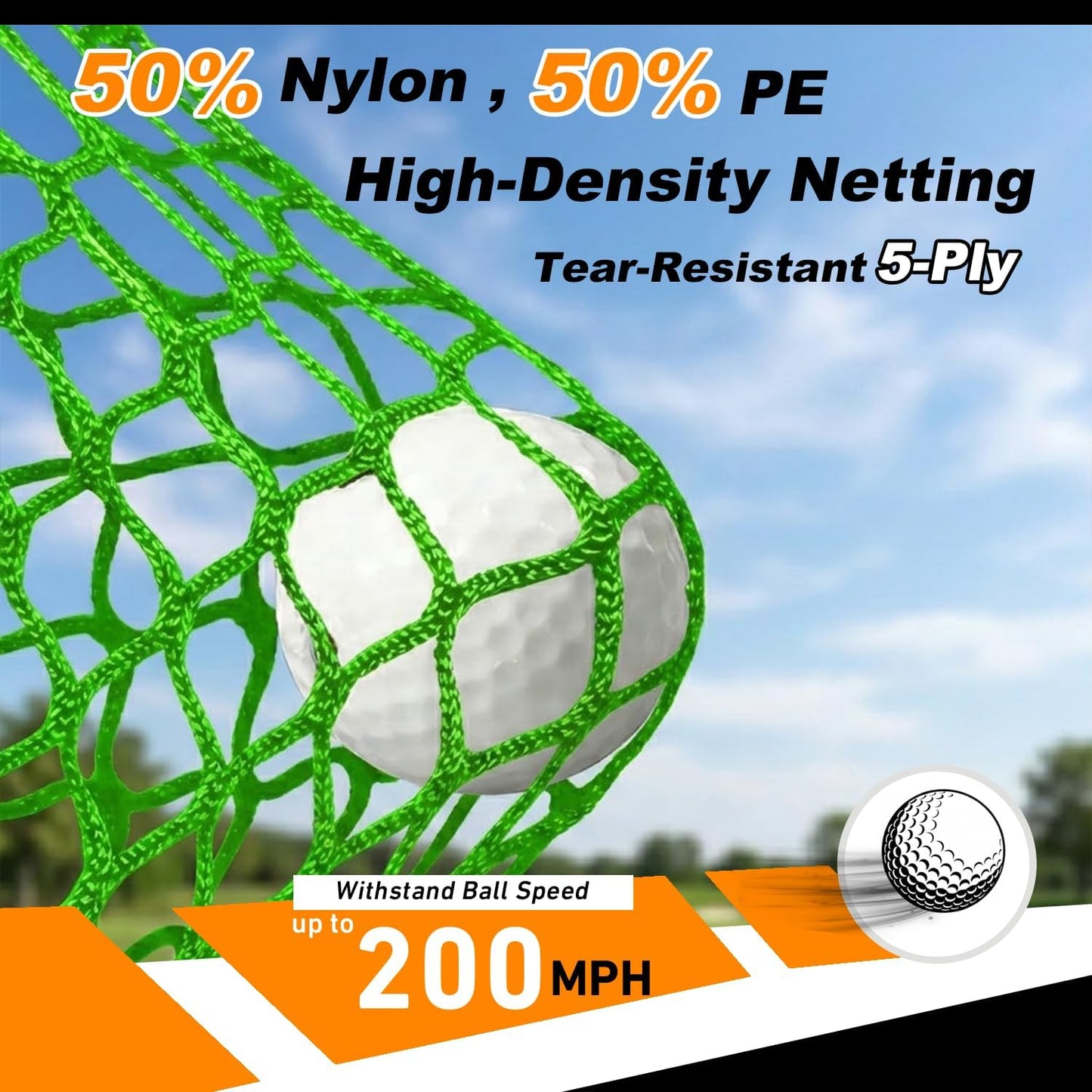 Golf Cage Net with Steel Frame and Target: 10X10X10FT Heavy Duty Practice Net for Backyard Driving & Indoor Driving Range Outdoor Training
